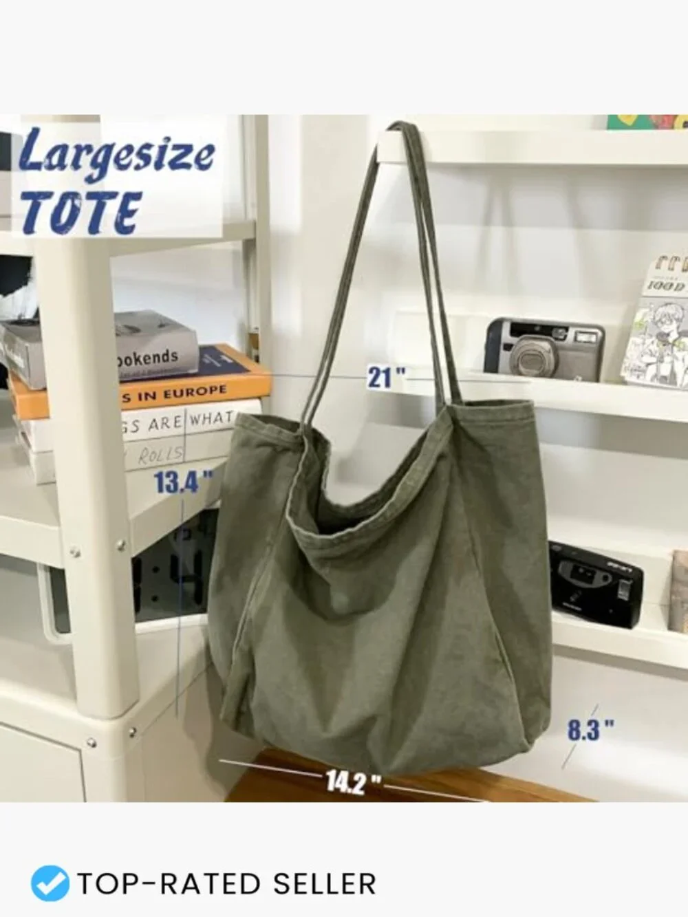 Large Canvas Hobo Tote Work Travel Shoulder Bag Purse